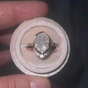 Raw Moonstone Wedding Set